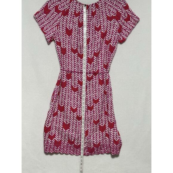 Hatley Dress Large geometric patterned Shift Dress Belted Boho Embroidery NWT - Picture 5 of 8